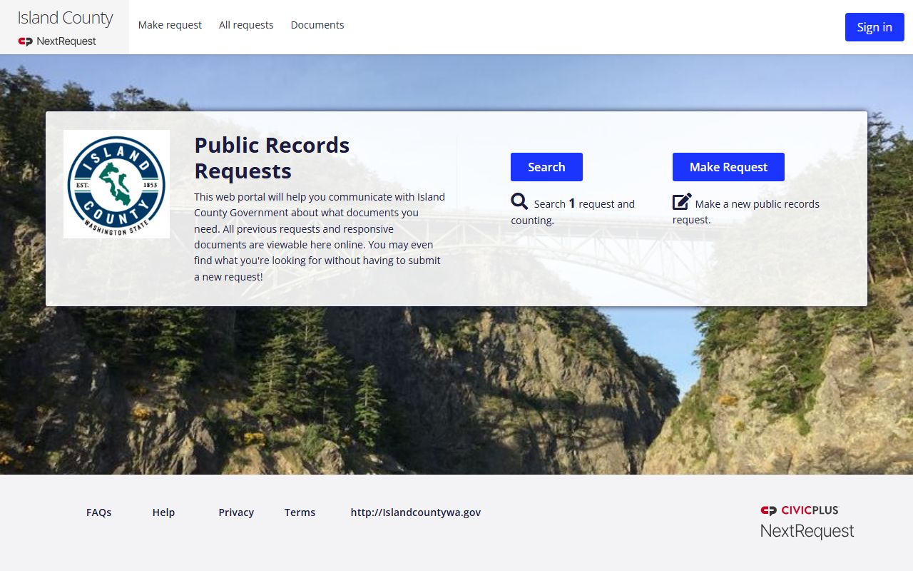 Island County inmate records NextRequest public records portal
