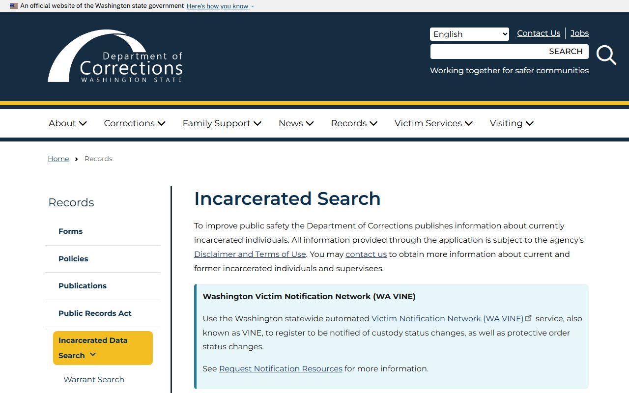 Island County inmate search Washington DOC incarcerated search